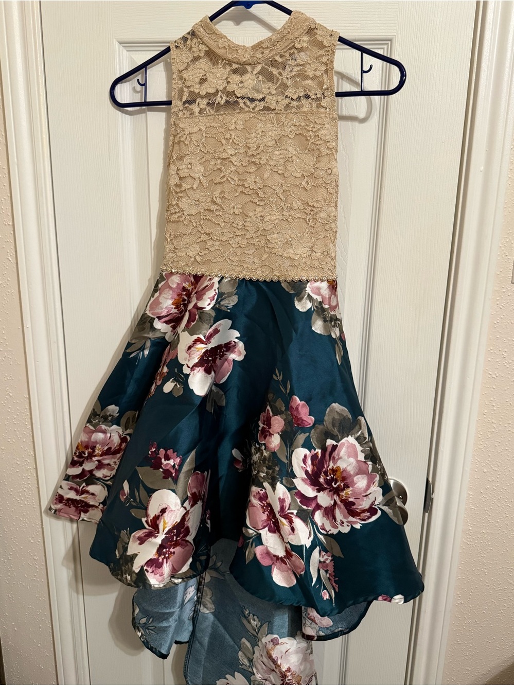 Speechless Lace Bodice Floral High-Low Party Dress kids 10 NWT